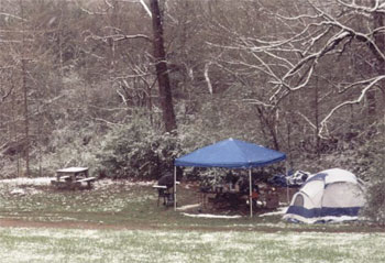 Snow on the tent
